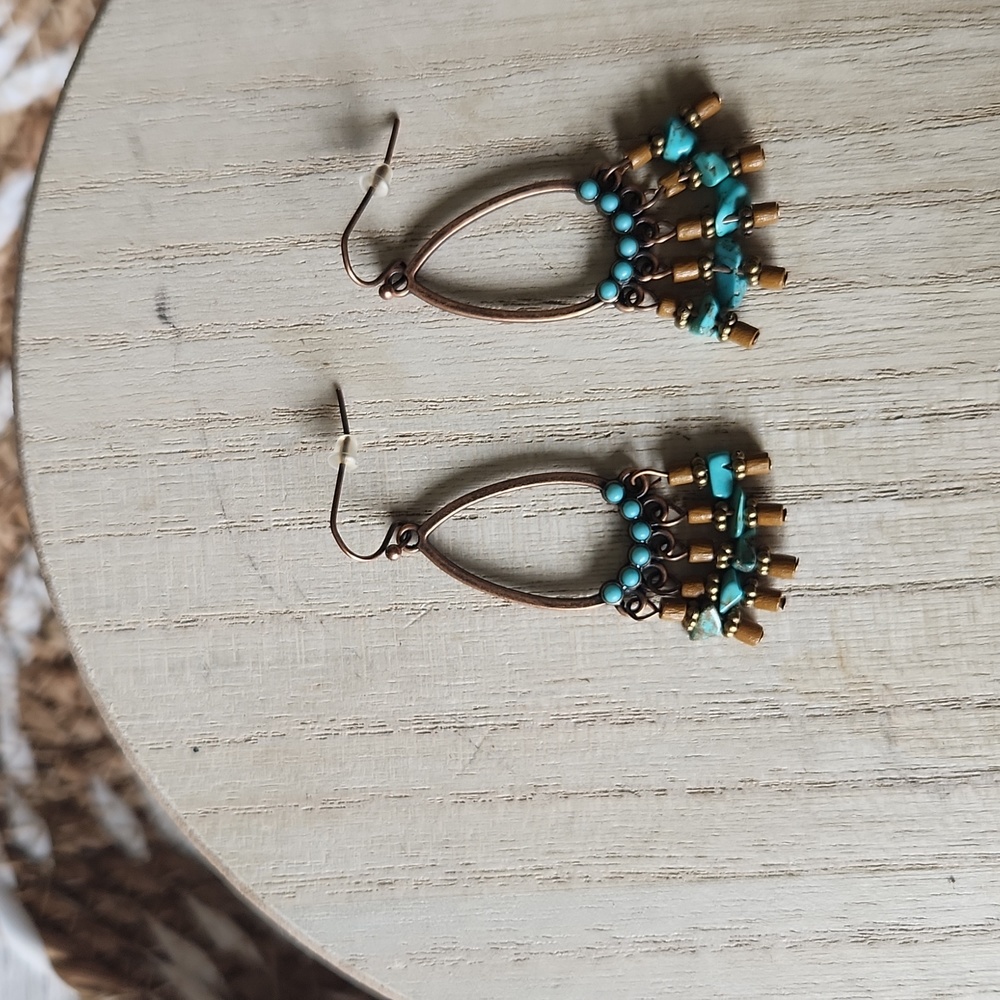 Bronze Boho Dangle Earrings